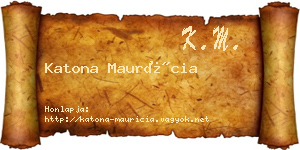 Katona Maurícia névjegykártya